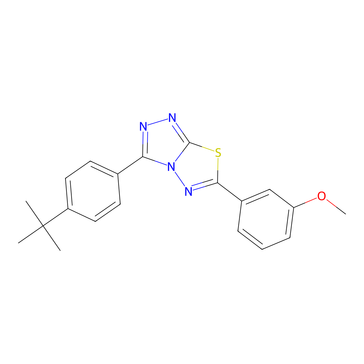 3-(4-Tert-butylphenyl)-6-(3-methoxyphenyl)-[1,2,4]triazolo[3,4-b][1,3,4]thiadiazole molecular structure, CAS 708281-58-7