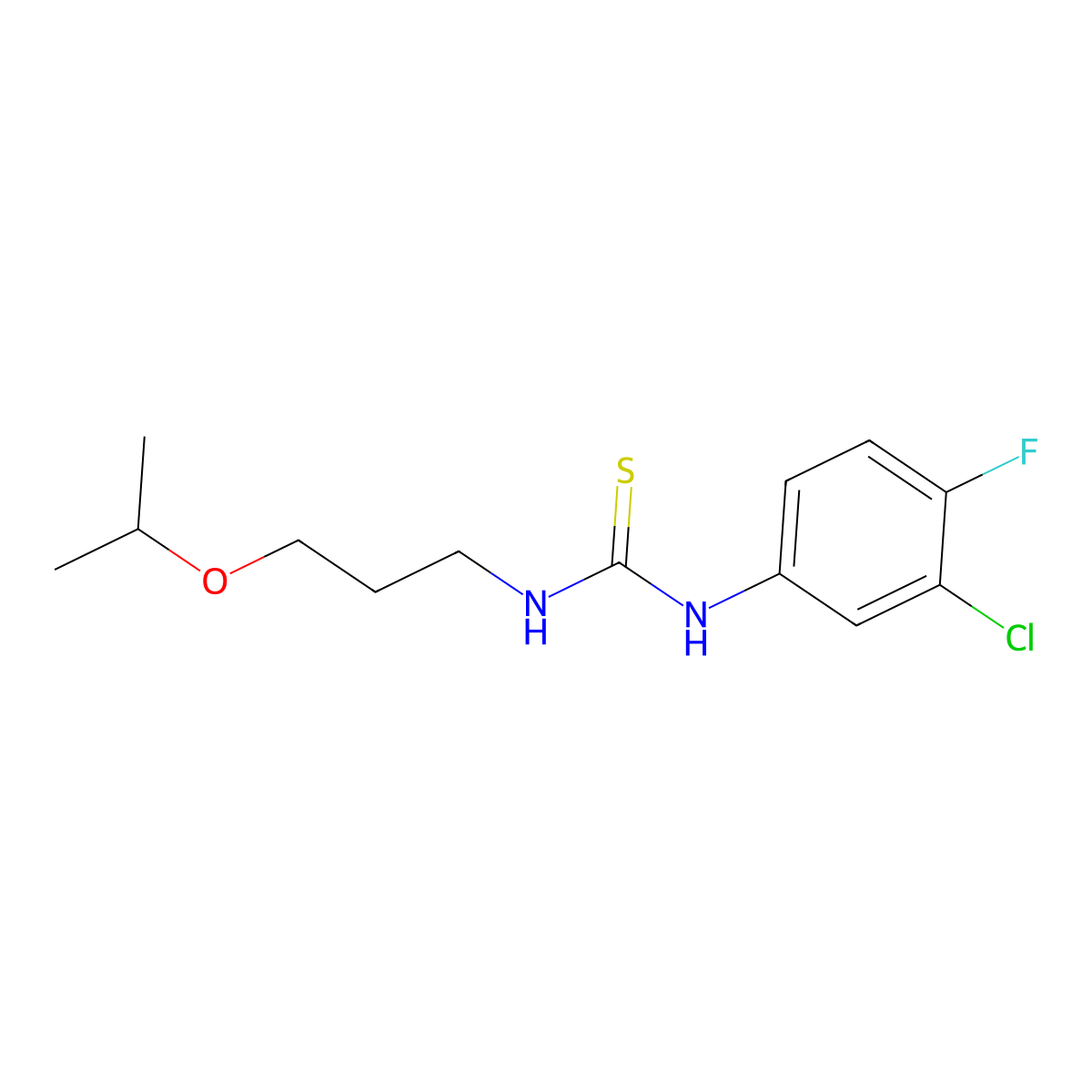 1-(3-Chloro-4-fluorophenyl)-3-(3-propan-2-yloxypropyl)thiourea molecular structure, CAS 708281-80-5