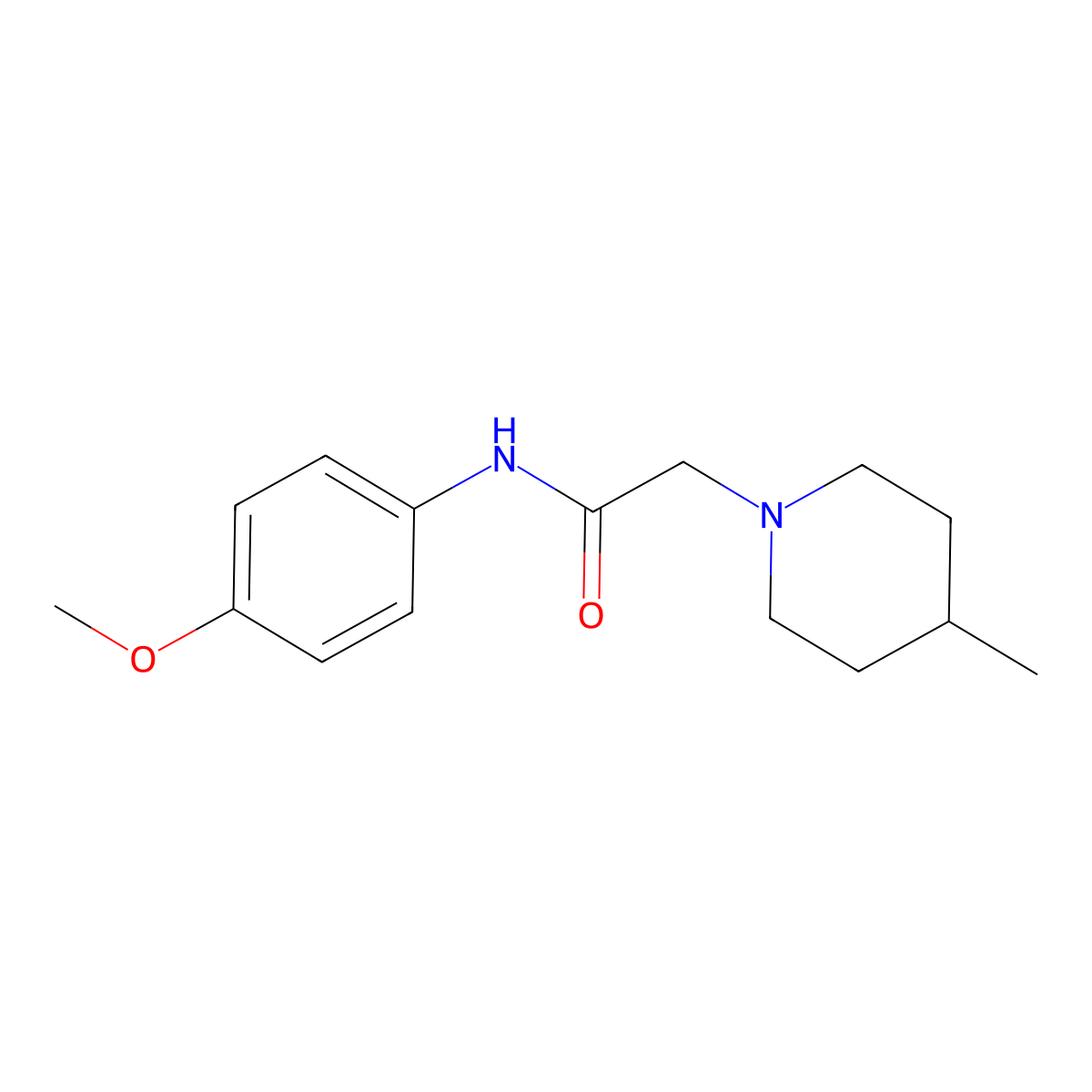 N-(4-methoxyphenyl)-2-(4-methylpiperidin-1-yl)acetamide molecular structure, CAS 708281-90-7