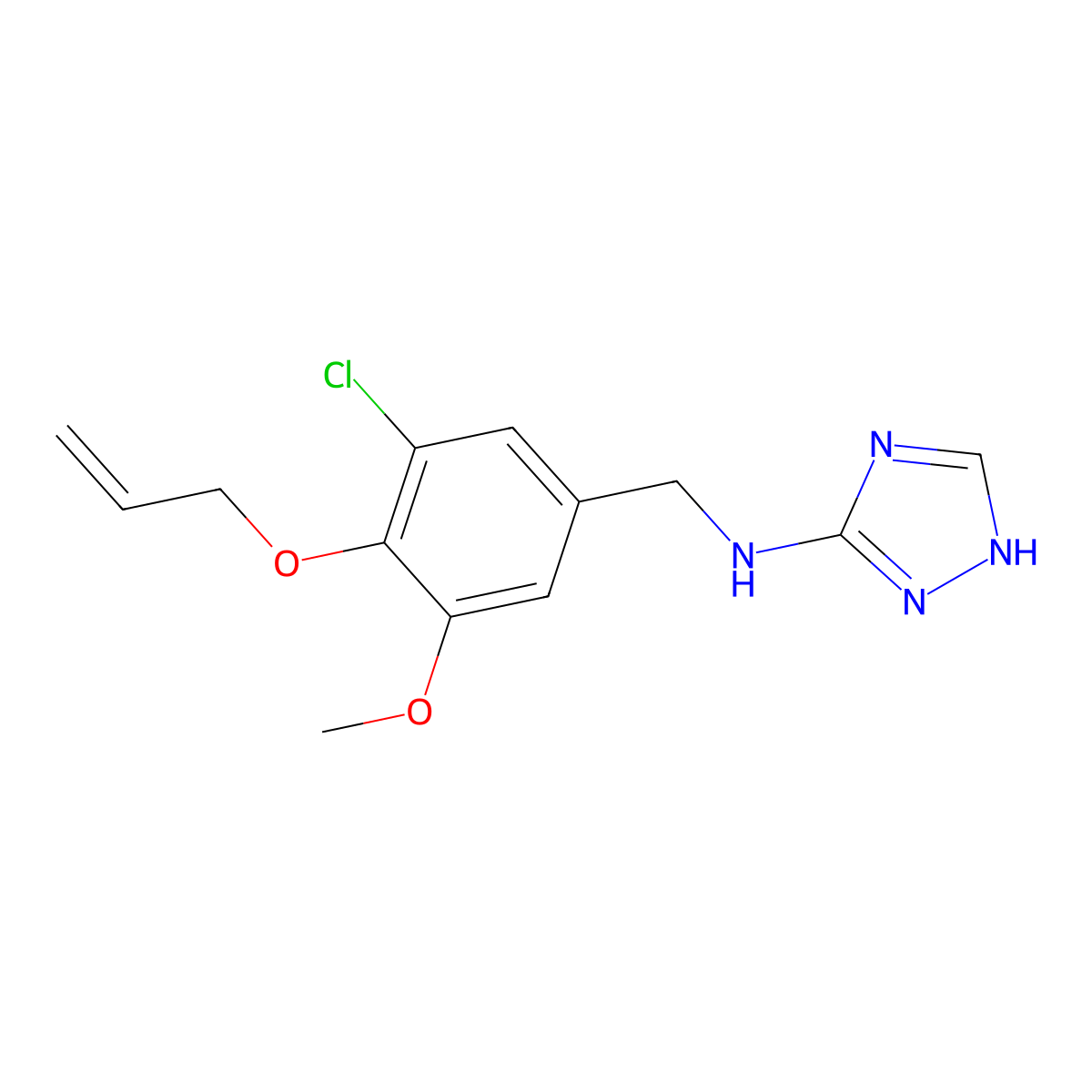 N-[(3-chloro-5-methoxy-4-prop-2-enoxyphenyl)methyl]-1H-1,2,4-triazol-5-amine molecular structure, CAS 708281-92-9