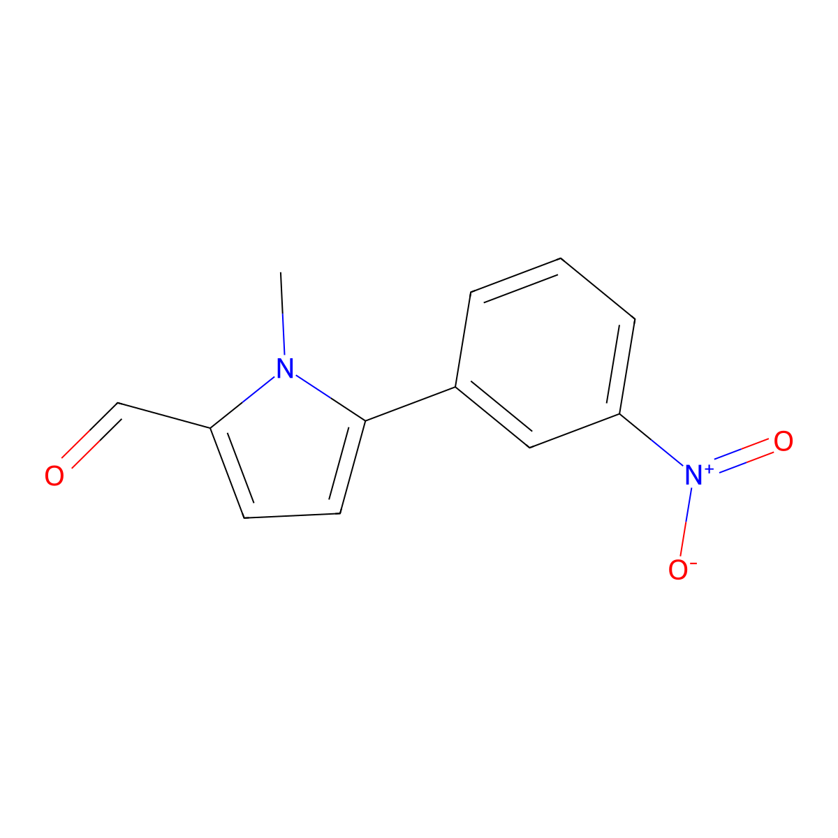 1-Methyl-5-(3-nitrophenyl)pyrrole-2-carbaldehyde molecular structure, CAS 708282-09-1