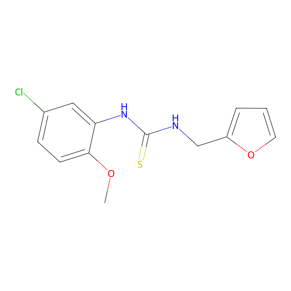 1-(5-Chloro-2-methoxyphenyl)-3-(furan-2-ylmethyl)thiourea molecular structure, CAS 708282-16-0
