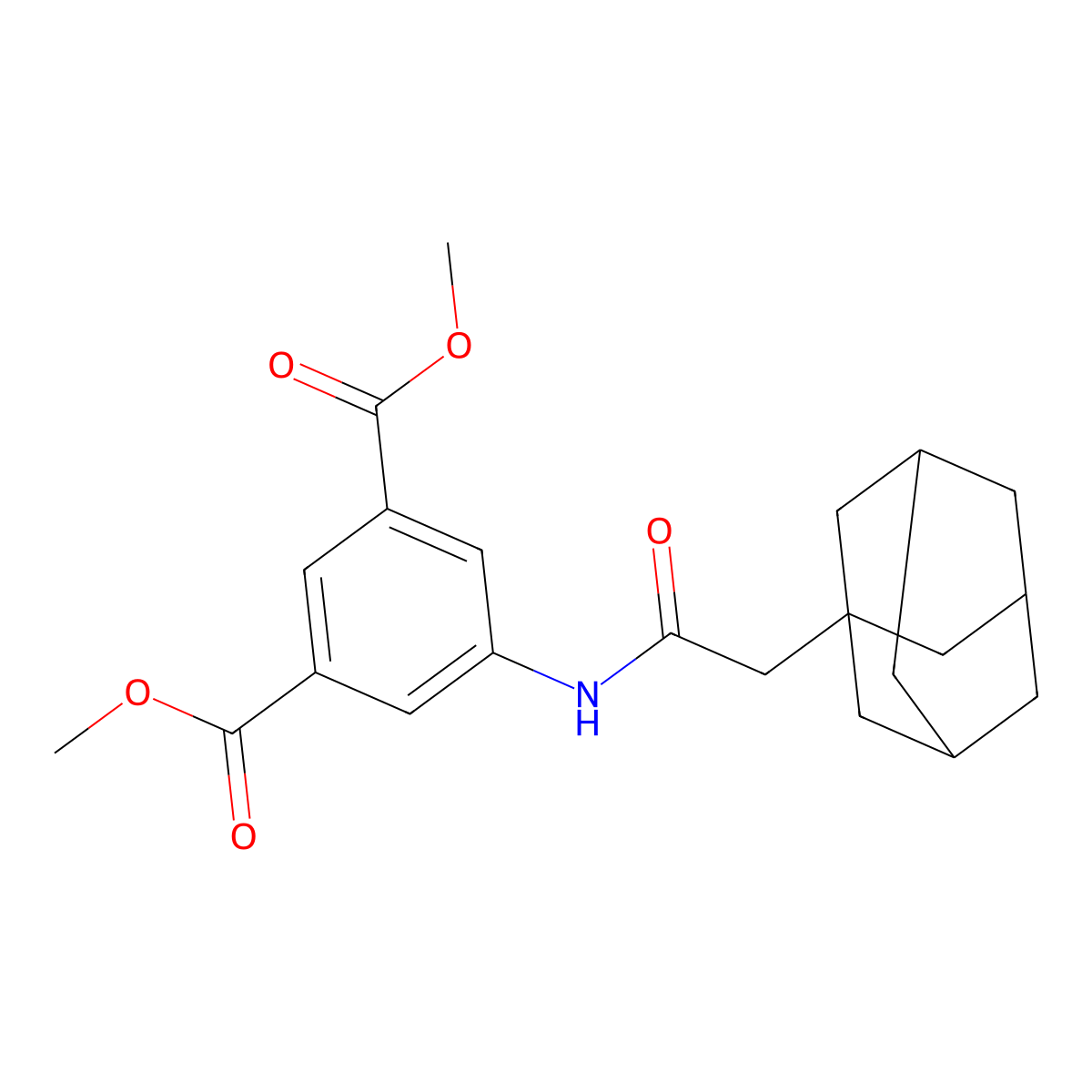 Dimethyl 5-[(1-adamantylacetyl)amino]isophthalate molecular structure, CAS 708282-42-2