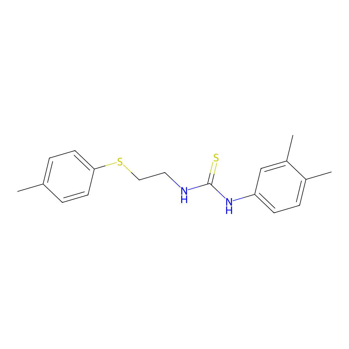 1-(3,4-Dimethylphenyl)-3-[2-(4-methylphenyl)sulfanylethyl]thiourea molecular structure, CAS 708282-53-5