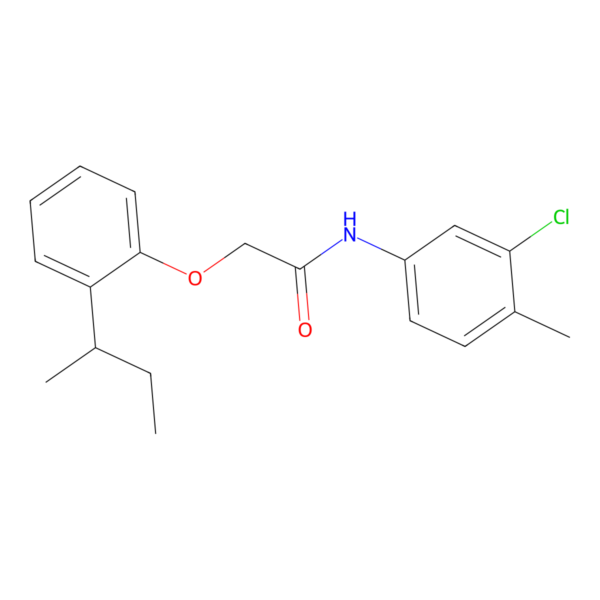 2-(2-sec-butylphenoxy)-N-(3-chloro-4-methylphenyl)acetamide molecular structure, CAS 708282-61-5