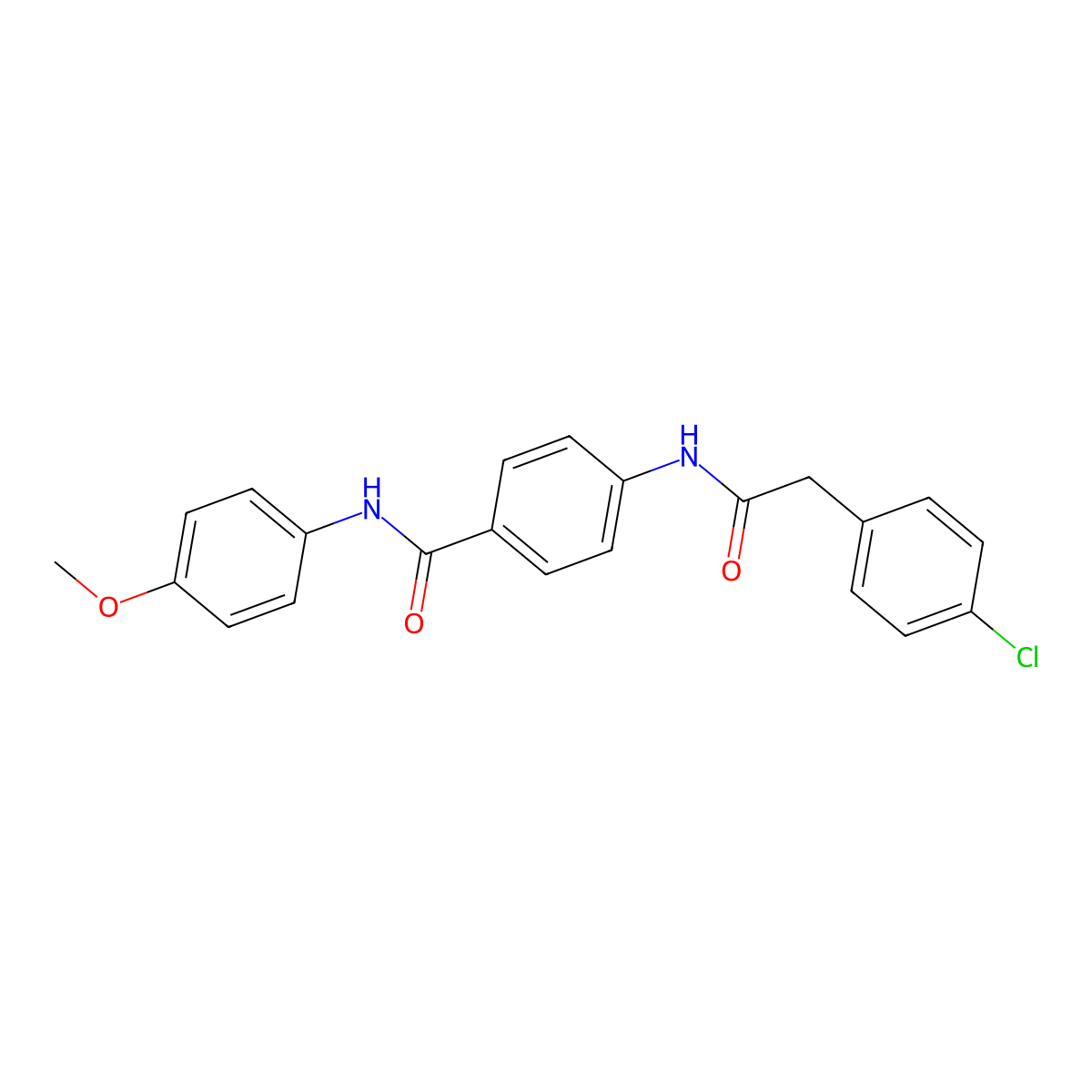 4-[[2-(4-chlorophenyl)acetyl]amino]-N-(4-methoxyphenyl)benzamide molecular structure, CAS 708282-80-8