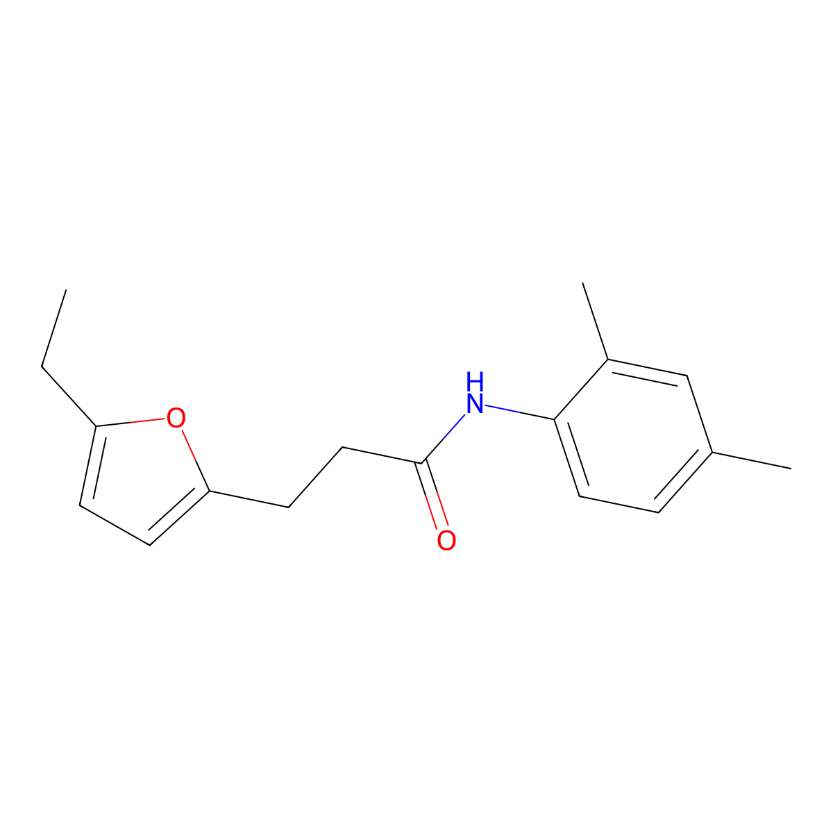 N-(2,4-dimethylphenyl)-3-(5-ethylfuran-2-yl)propanamide molecular structure, CAS 708282-83-1