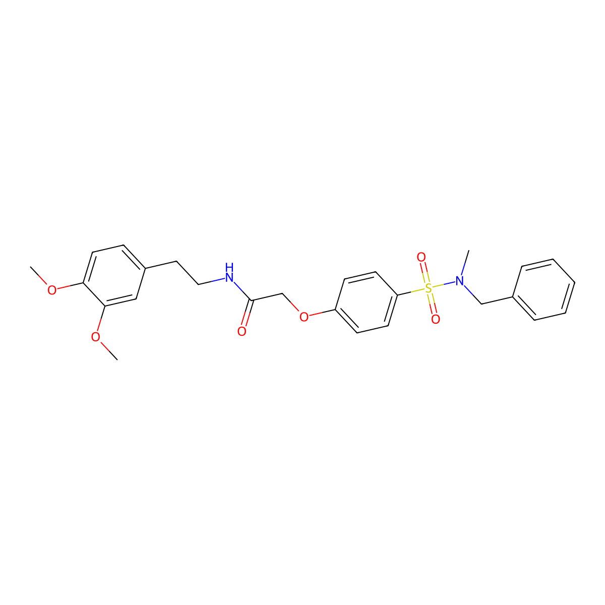 2-[4-[benzyl(methyl)sulfamoyl]phenoxy]-N-[2-(3,4-dimethoxyphenyl)ethyl]acetamide molecular structure, CAS 708283-08-3