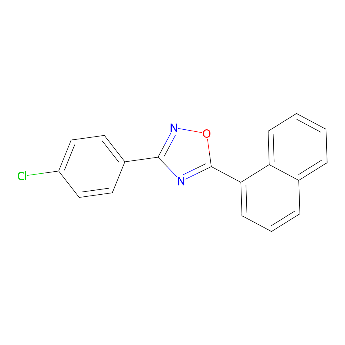 3-(4-Chlorophenyl)-5-naphthalen-1-yl-1,2,4-oxadiazole molecular structure, CAS 708283-12-9
