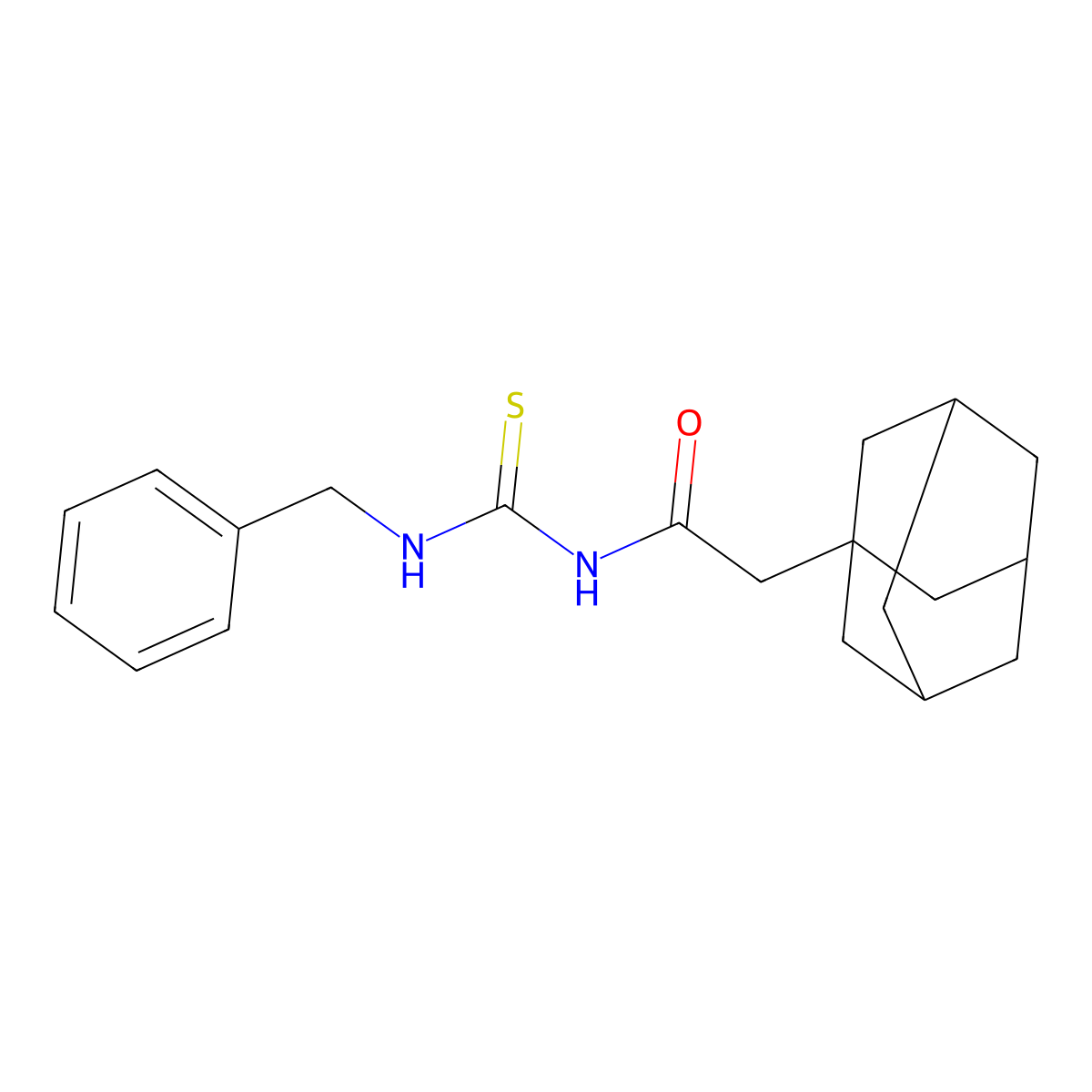 2-(1-adamantyl)-N-(benzylcarbamothioyl)acetamide molecular structure, CAS 708283-47-0