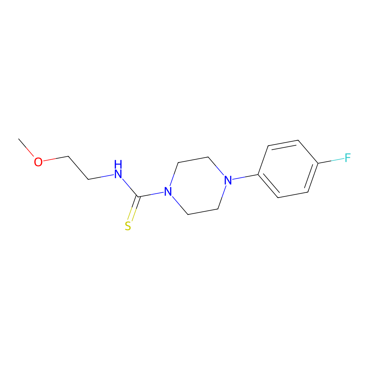 4-(4-fluorophenyl)-N-(2-methoxyethyl)piperazine-1-carbothioamide molecular structure, CAS 708283-60-7