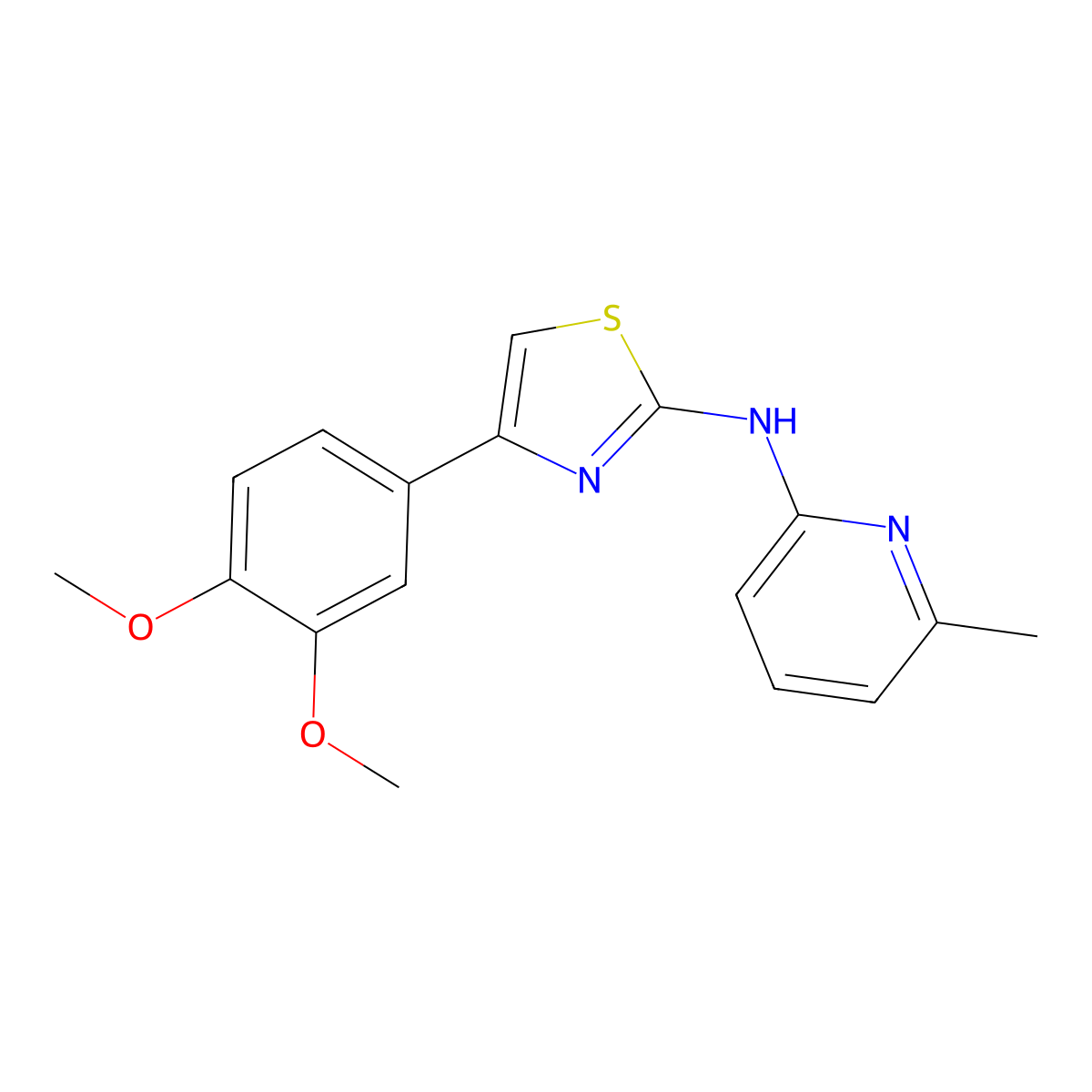[4-(3,4-Dimethoxy-phenyl)-thiazol-2-yl]-(6-methyl-pyridin-2-yl)-amine molecular structure, CAS 708283-68-5