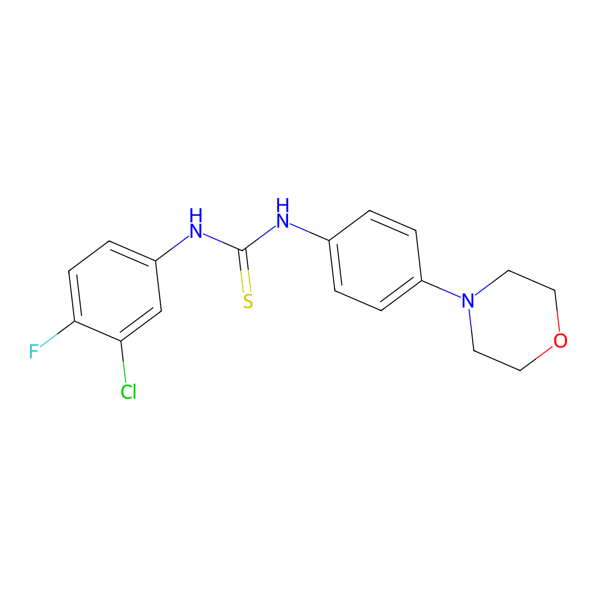 1-(3-Chloro-4-fluorophenyl)-3-(4-morpholin-4-ylphenyl)thiourea molecular structure, CAS 708283-70-9