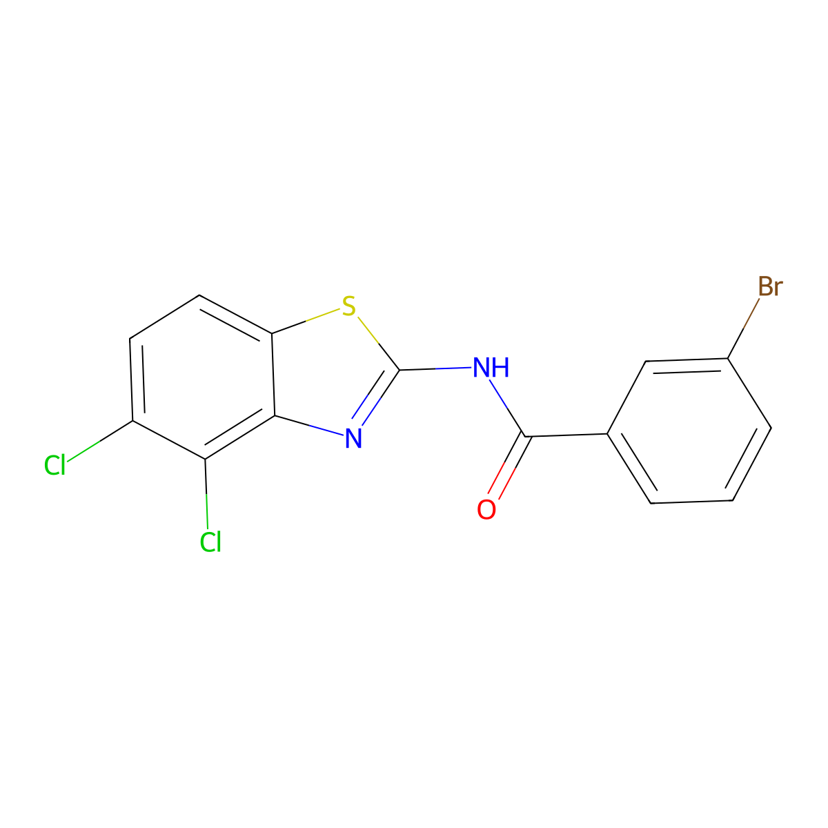 3-bromo-N-(4,5-dichloro-1,3-benzothiazol-2-yl)benzamide molecular structure, CAS 708283-83-4