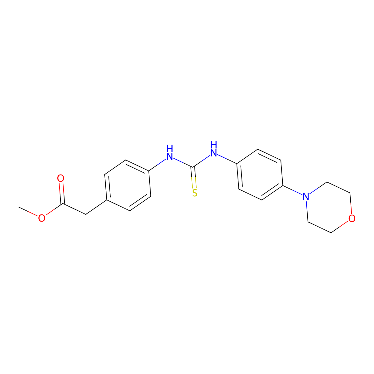 Methyl [4-({[4-(morpholin-4-yl)phenyl]carbamothioyl}amino)phenyl]acetate molecular structure, CAS 708283-93-6