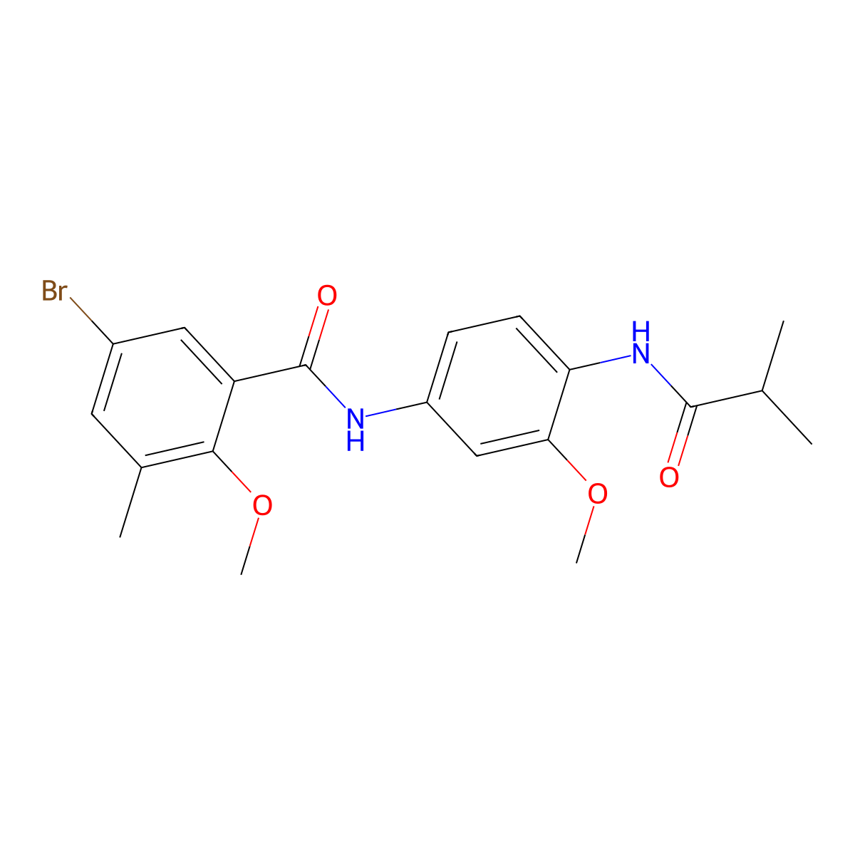 5-bromo-N-[4-(isobutyrylamino)-3-methoxyphenyl]-2-methoxy-3-methylbenzamide molecular structure, CAS 708284-13-3