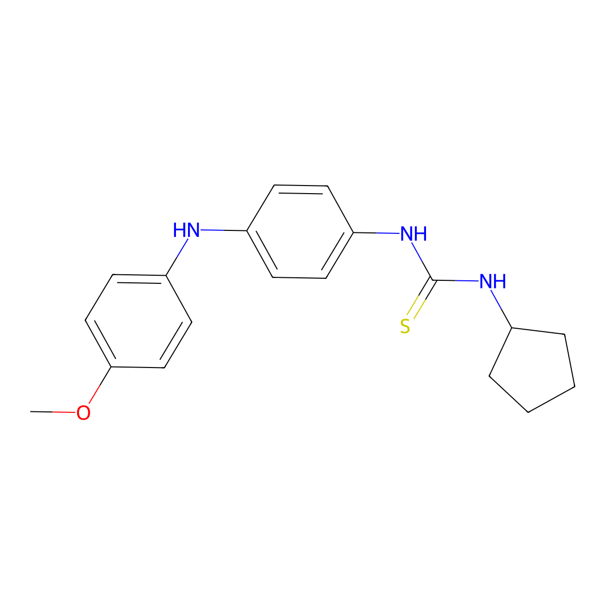 1-Cyclopentyl-3-[4-(4-methoxyanilino)phenyl]thiourea molecular structure, CAS 708284-21-3