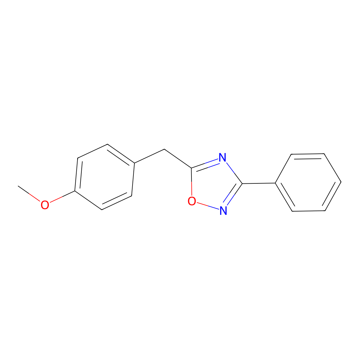 5-(4-Methoxybenzyl)-3-phenyl-1,2,4-oxadiazole molecular structure, CAS 708284-48-4