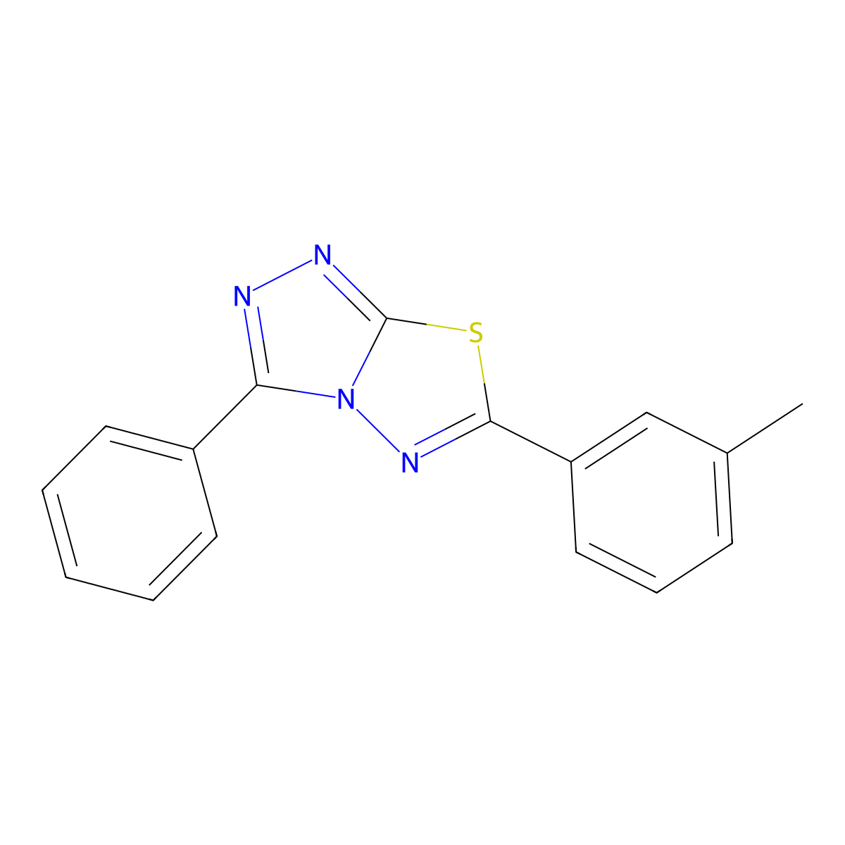 6-(3-Methylphenyl)-3-phenyl[1,2,4]triazolo[3,4-b][1,3,4]thiadiazole molecular structure, CAS 708284-56-4