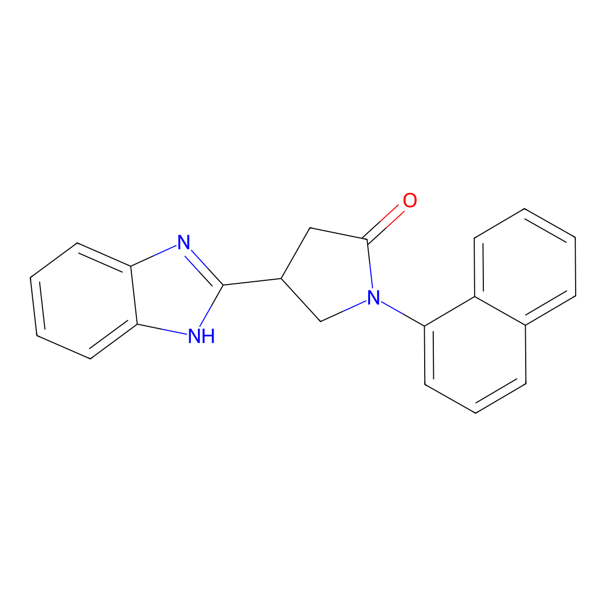 4-(1H-Benzimidazol-2-yl)-1-(1-naphthyl)pyrrolidin-2-one molecular structure, CAS 708284-62-2