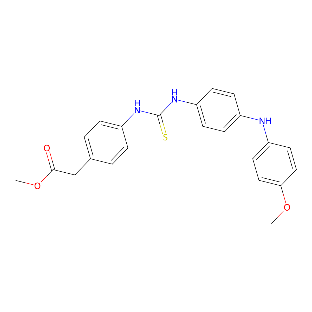 Methyl {4-[({4-[(4-methoxyphenyl)amino]phenyl}carbamothioyl)amino]phenyl}acetate molecular structure, CAS 708284-92-8