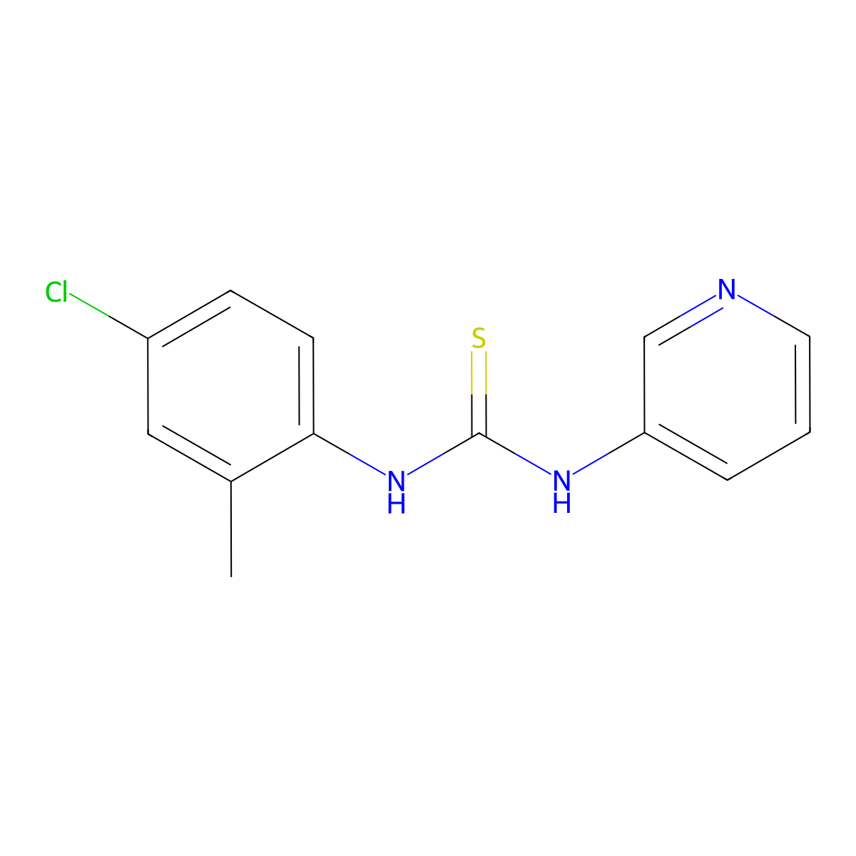 1-(4-Chloro-2-methylphenyl)-3-pyridin-3-ylthiourea molecular structure, CAS 708285-07-8