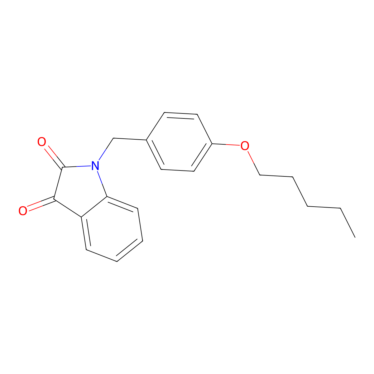 1-[(4-Pentoxyphenyl)methyl]indole-2,3-dione molecular structure, CAS 708285-41-0
