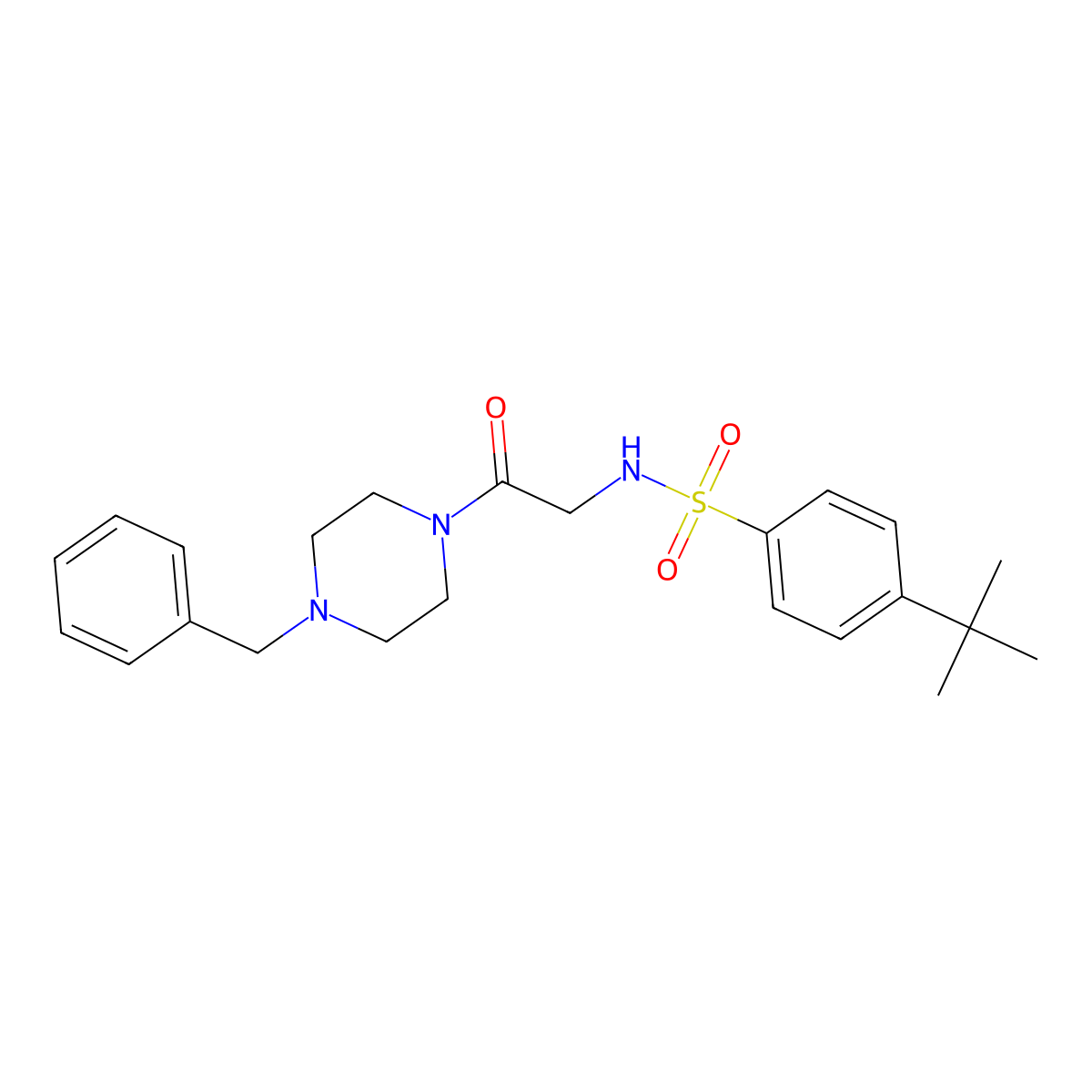 N-[2-(4-benzylpiperazin-1-yl)-2-oxoethyl]-4-tert-butylbenzenesulfonamide molecular structure, CAS 708285-57-8