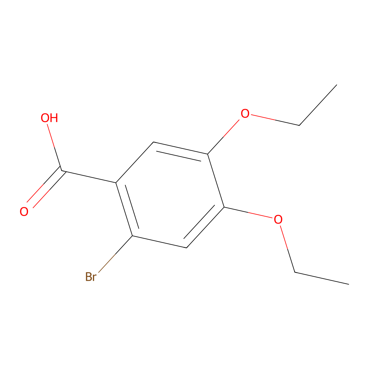 2-Bromo-4,5-diethoxybenzoic acid molecular structure, CAS 708285-67-0