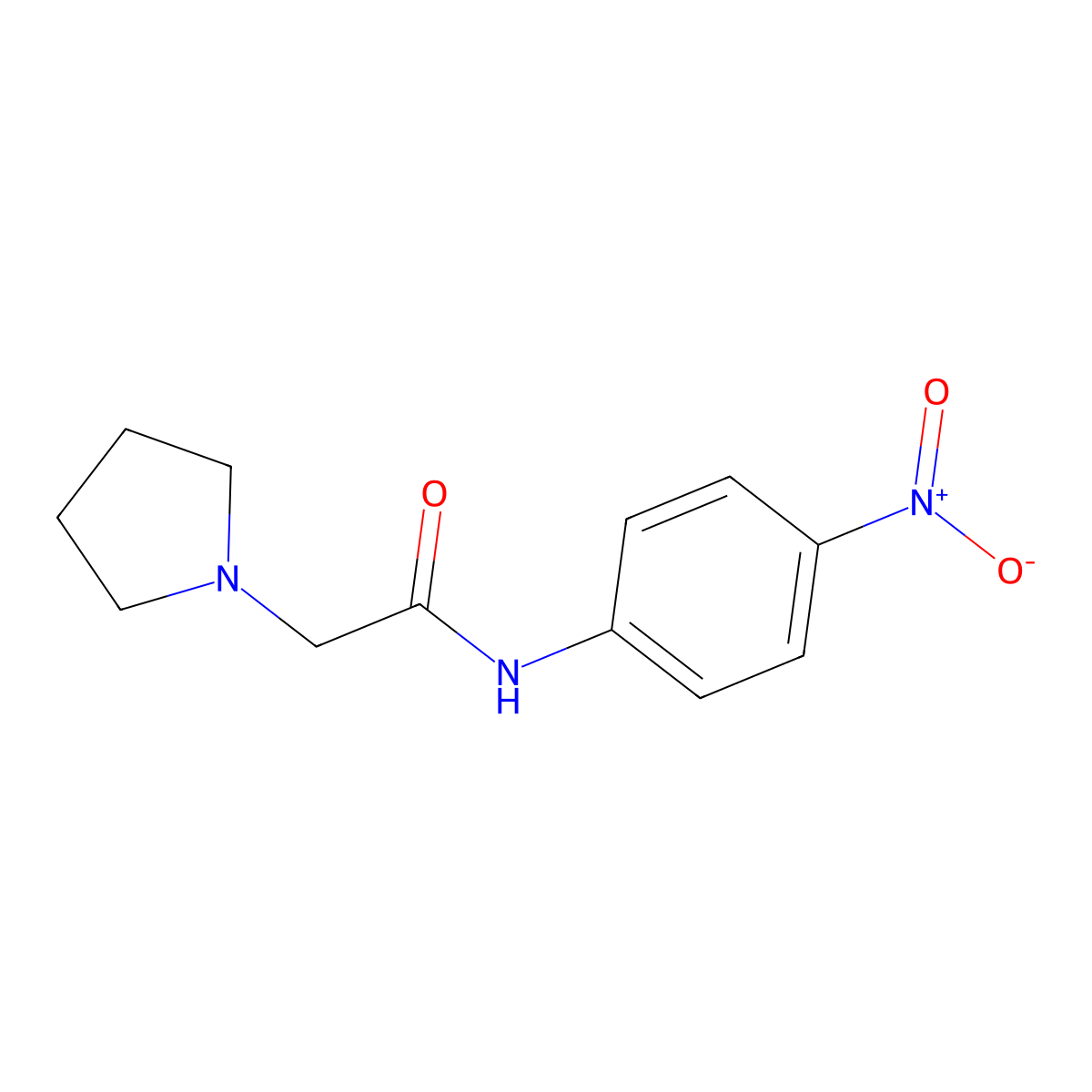 N-(4-nitrophenyl)-2-(1-pyrrolidinyl)acetamide molecular structure, CAS 708285-68-1