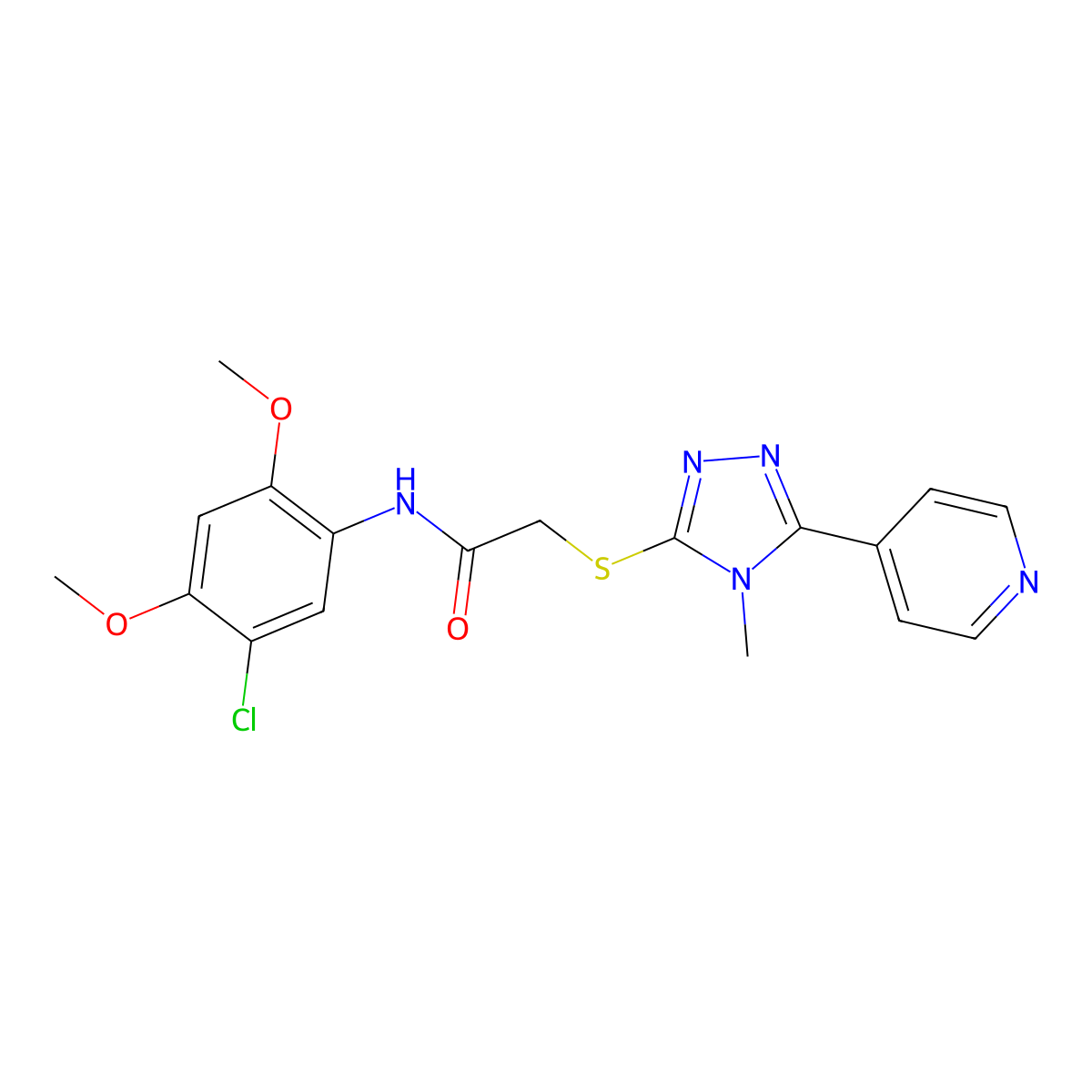 N-(5-chloro-2,4-dimethoxyphenyl)-2-[(4-methyl-5-pyridin-4-yl-1,2,4-triazol-3-yl)sulfanyl]acetamide molecular structure, CAS 708285-79-4