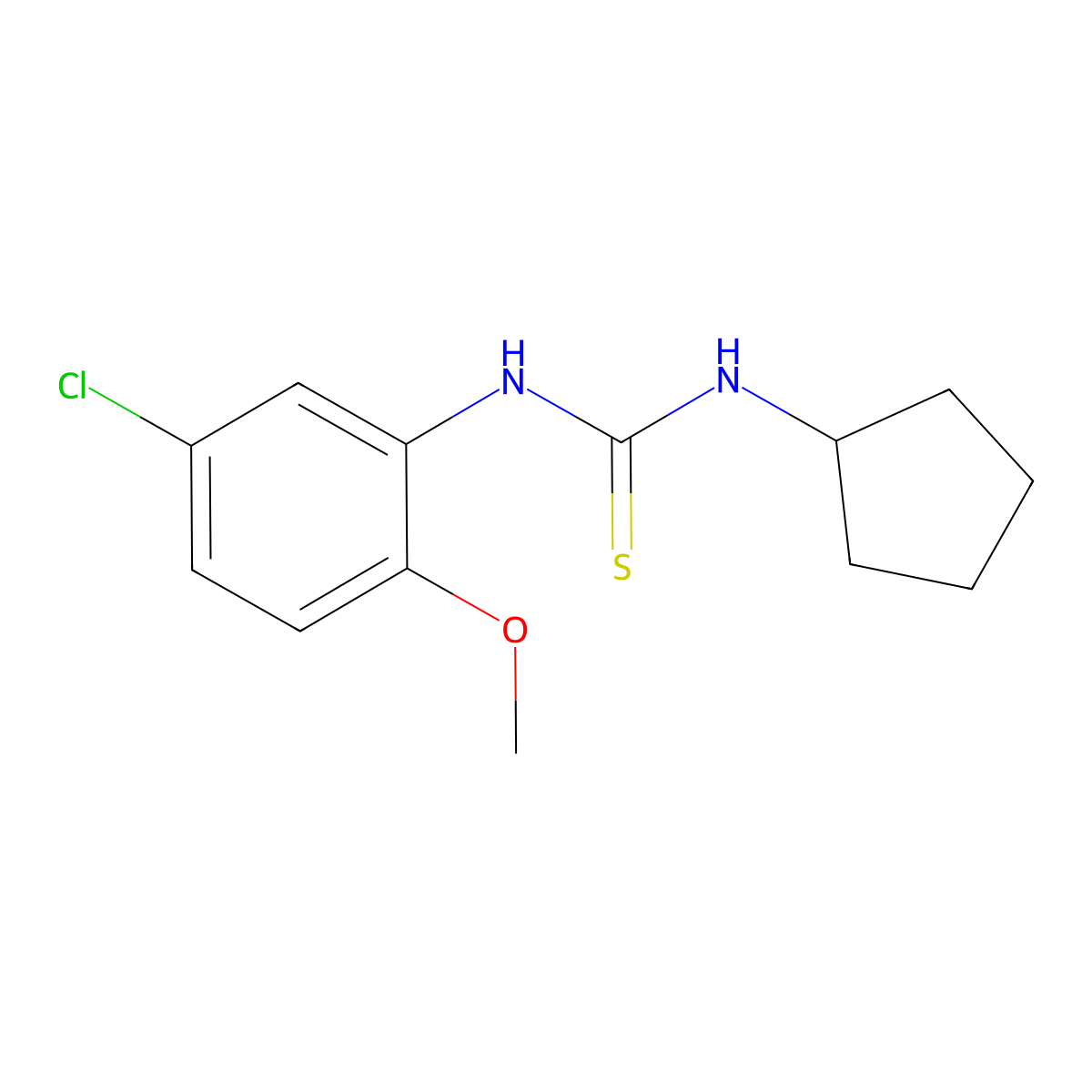 1-(5-Chloro-2-methoxyphenyl)-3-cyclopentylthiourea molecular structure, CAS 708286-11-7