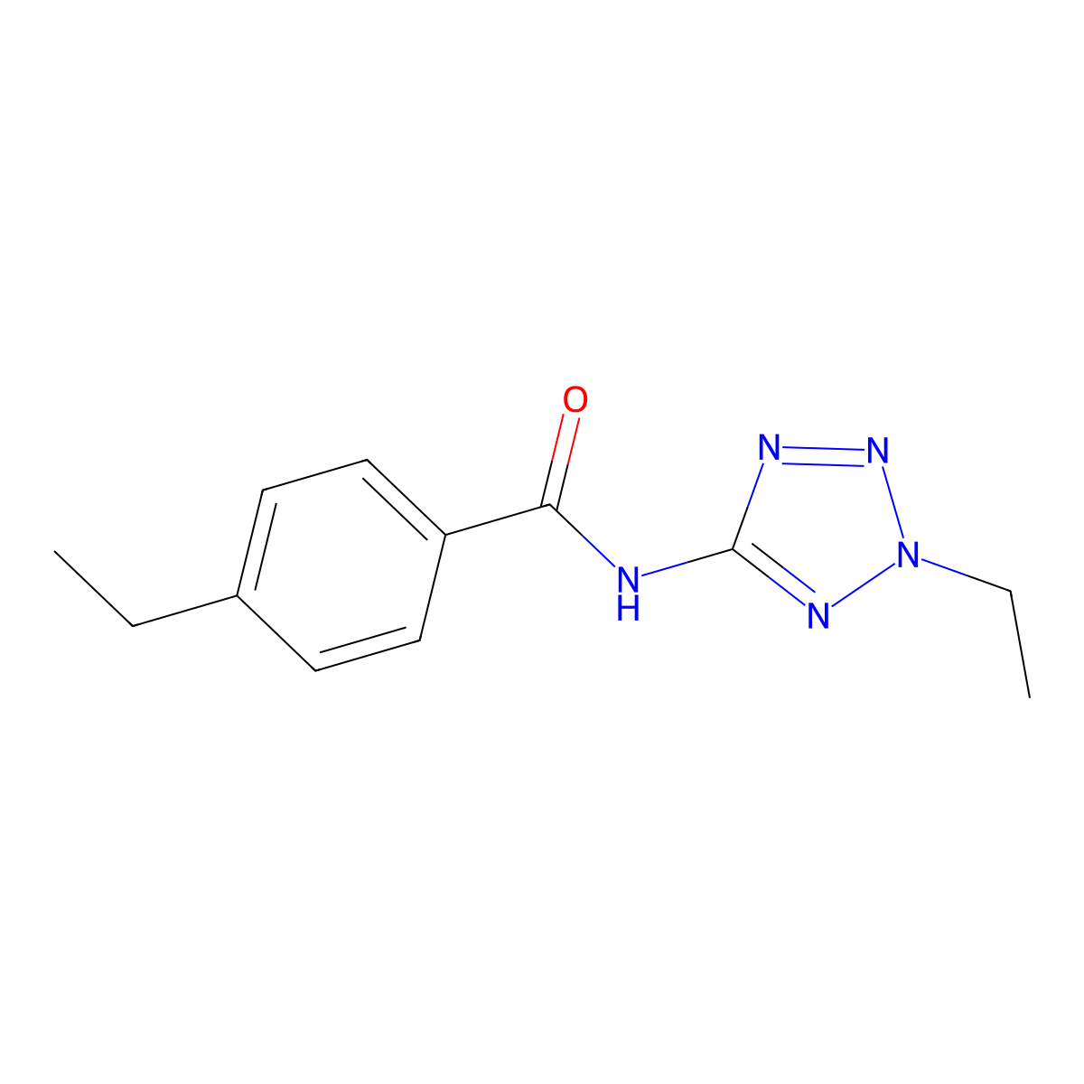 4-ethyl-N-(2-ethyl-2H-tetrazol-5-yl)benzamide molecular structure, CAS 708286-27-5