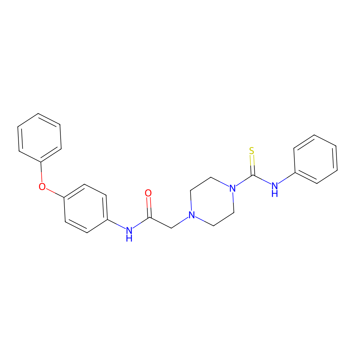 N-(4-phenoxyphenyl)-2-[4-(phenylcarbamothioyl)piperazin-1-yl]acetamide molecular structure, CAS 708286-46-8
