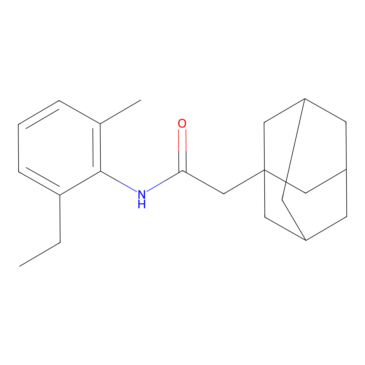 2-(1-adamantyl)-N-(2-ethyl-6-methylphenyl)acetamide molecular structure, CAS 708286-57-1