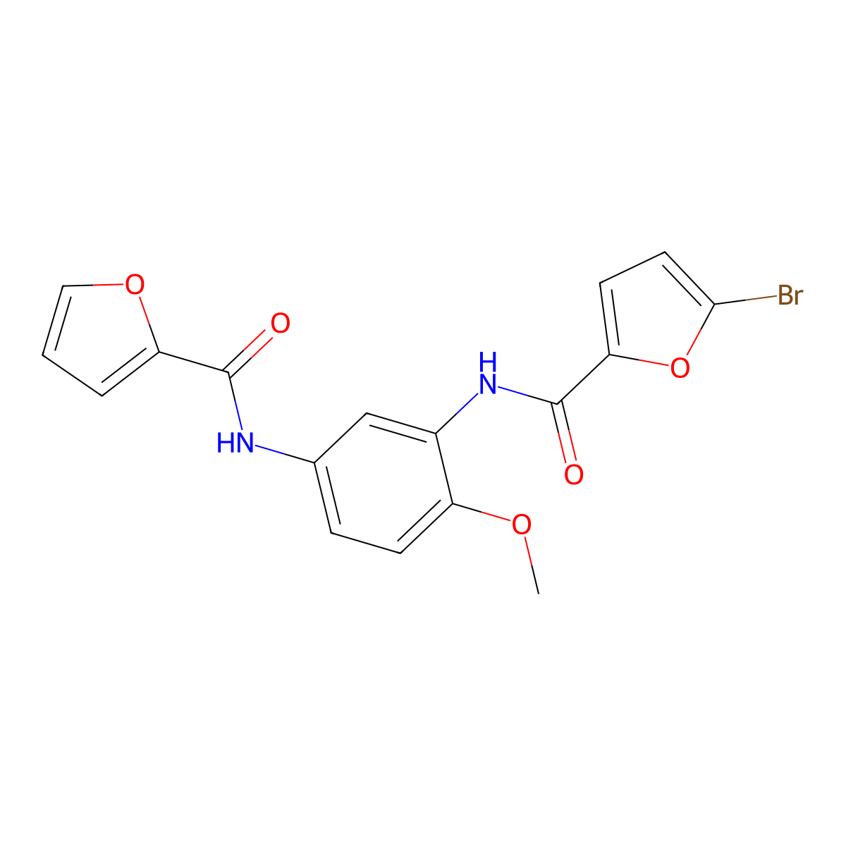 5-bromo-N-[5-(2-furoylamino)-2-methoxyphenyl]-2-furamide molecular structure, CAS 708286-63-9