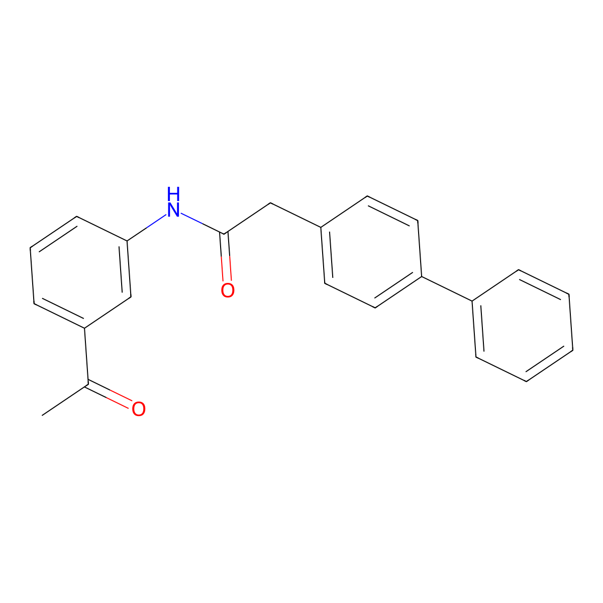 N-(3-acetylphenyl)-2-(4-phenylphenyl)acetamide molecular structure, CAS 708286-65-1