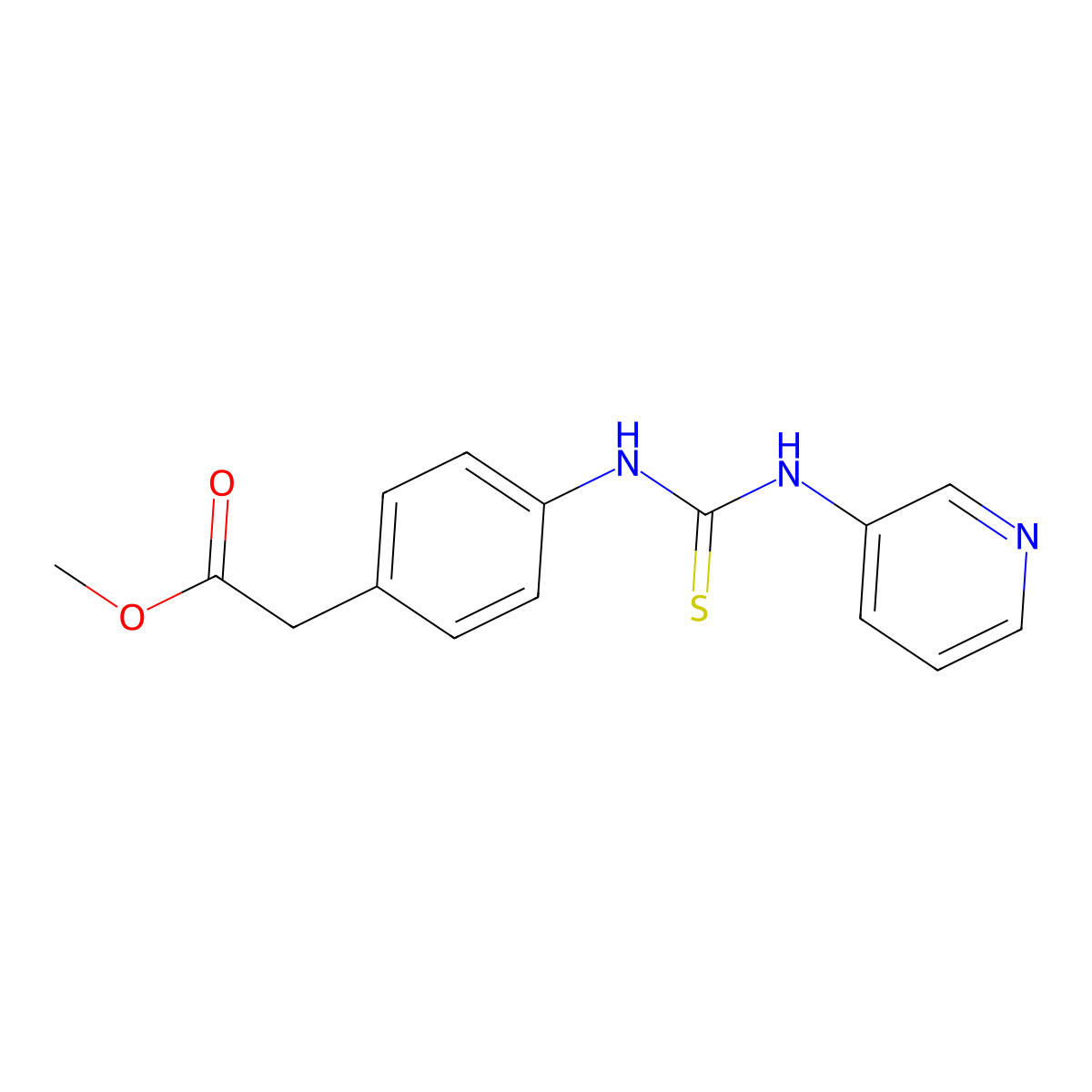 Methyl {4-[(pyridin-3-ylcarbamothioyl)amino]phenyl}acetate molecular structure, CAS 708286-68-4