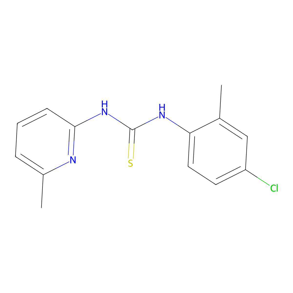 1-(4-Chloro-2-methylphenyl)-3-(6-methylpyridin-2-yl)thiourea molecular structure, CAS 708287-25-6
