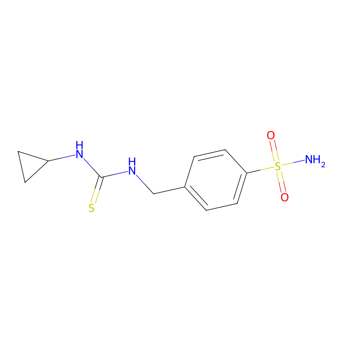 4-{[(Cyclopropylcarbamothioyl)amino]methyl}benzenesulfonamide molecular structure, CAS 708287-26-7