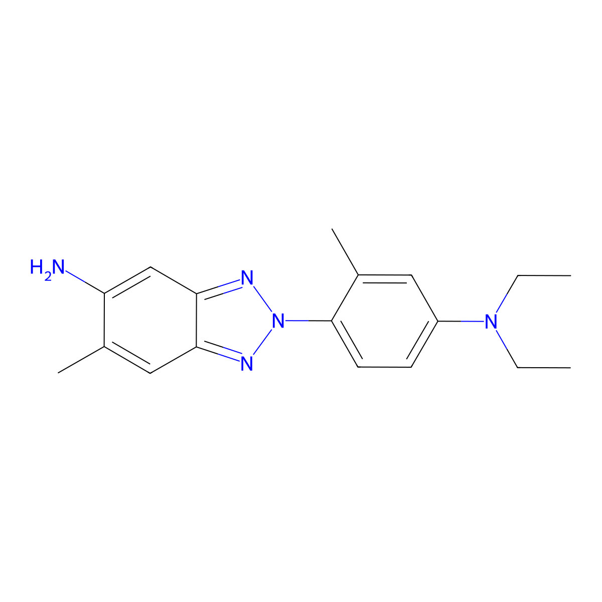 2-[4-(diethylamino)-2-methylphenyl]-6-methyl-2H-1,2,3-benzotriazol-5-amine molecular structure, CAS 708287-34-7