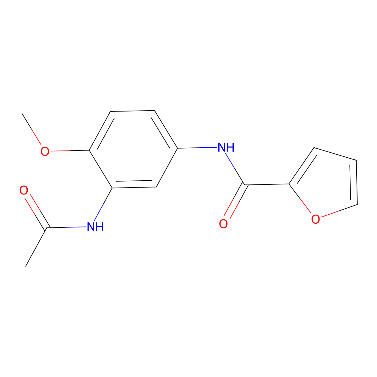 N-(3-acetamido-4-methoxyphenyl)furan-2-carboxamide molecular structure, CAS 708287-39-2