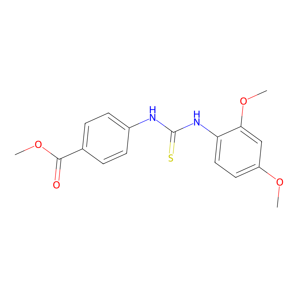 Methyl 4-{[(2,4-dimethoxyphenyl)carbamothioyl]amino}benzoate molecular structure, CAS 708287-40-5