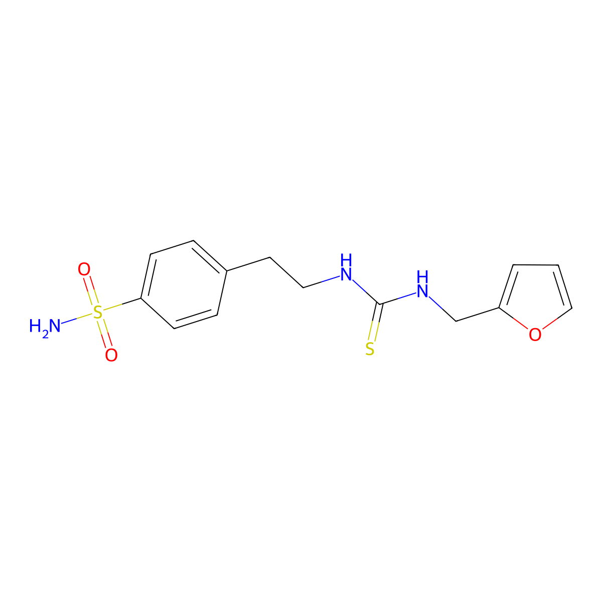 1-(Furan-2-ylmethyl)-3-[2-(4-sulfamoylphenyl)ethyl]thiourea molecular structure, CAS 708287-43-8