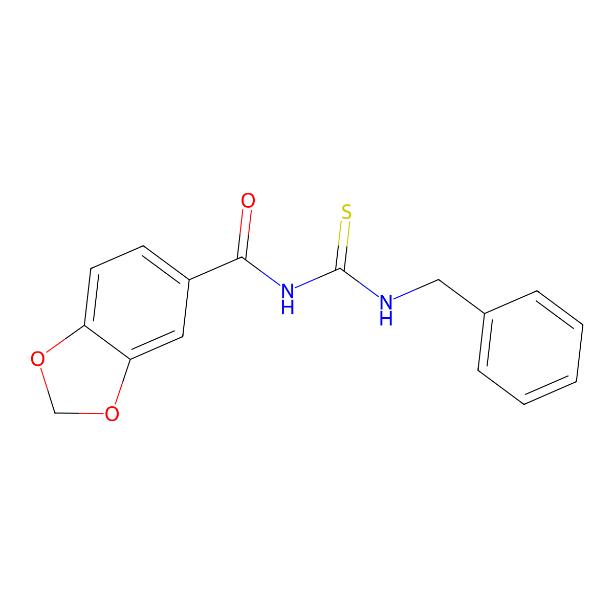 N-(benzylcarbamothioyl)-1,3-benzodioxole-5-carboxamide molecular structure, CAS 708287-65-4