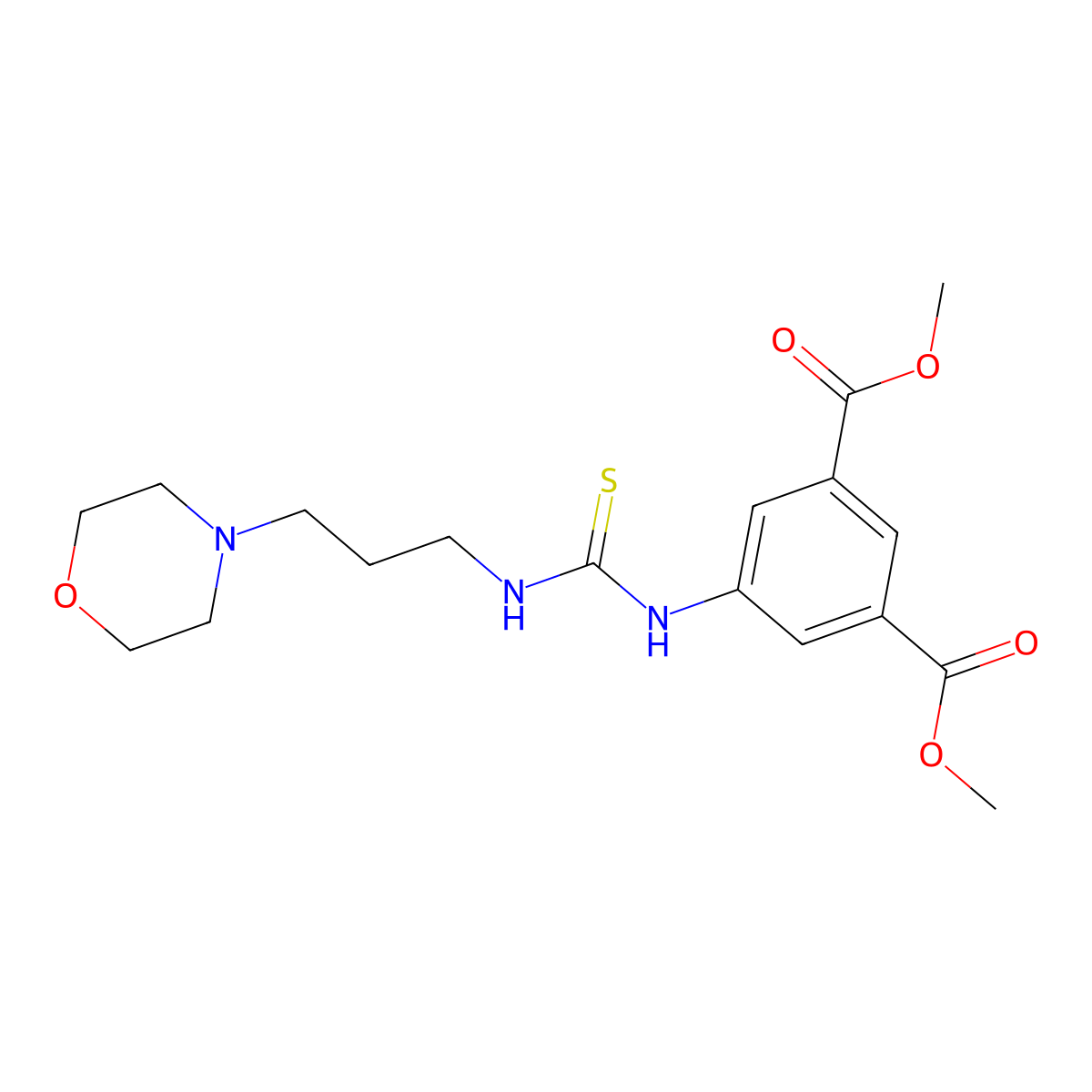 Dimethyl 5-({[3-(morpholin-4-yl)propyl]carbamothioyl}amino)benzene-1,3-dicarboxylate molecular structure, CAS 708287-88-1