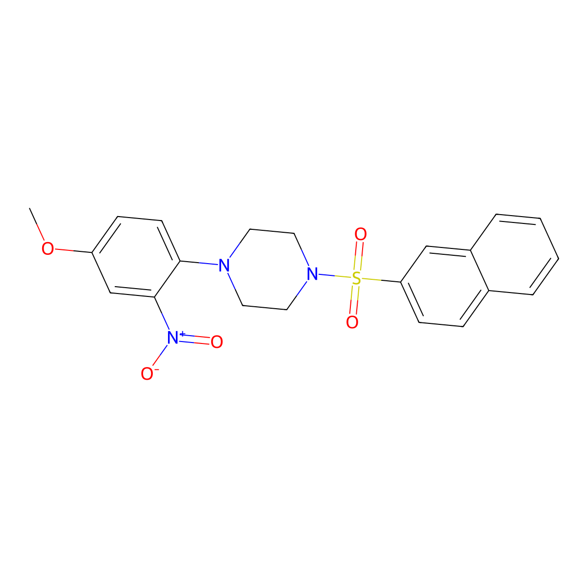 1-(4-Methoxy-2-nitrophenyl)-4-naphthalen-2-ylsulfonylpiperazine molecular structure, CAS 708287-93-8