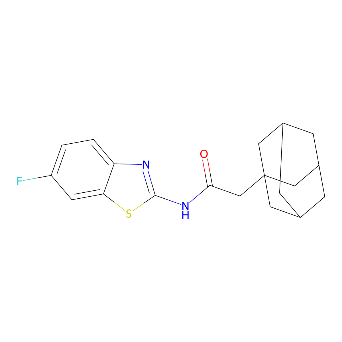 2-(1-adamantyl)-N-(6-fluoro-1,3-benzothiazol-2-yl)acetamide molecular structure, CAS 708287-95-0