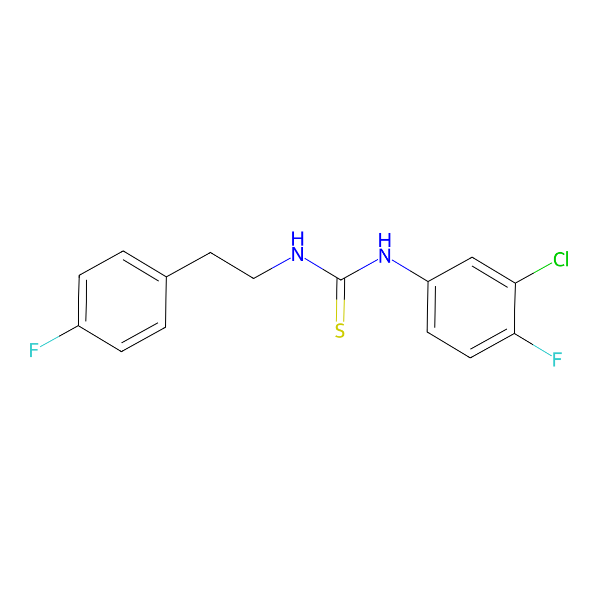 1-(3-Chloro-4-fluorophenyl)-3-[2-(4-fluorophenyl)ethyl]thiourea molecular structure, CAS 708288-03-3