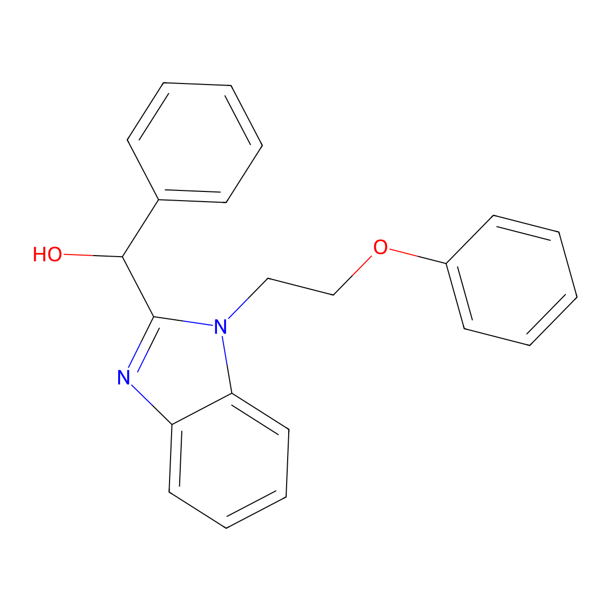 [1-(2-Phenoxyethyl)benzimidazol-2-yl]-phenylmethanol molecular structure, CAS 708288-05-5
